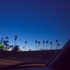 San Antonio: highway and palm trees at dawn