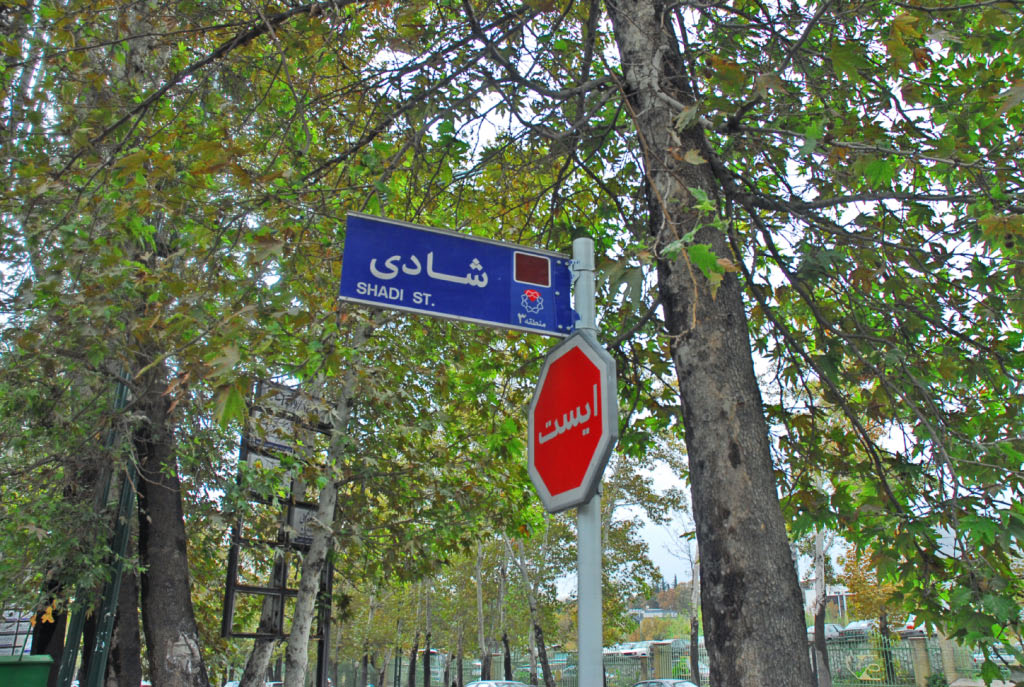 Tehran: street signs and redundant information