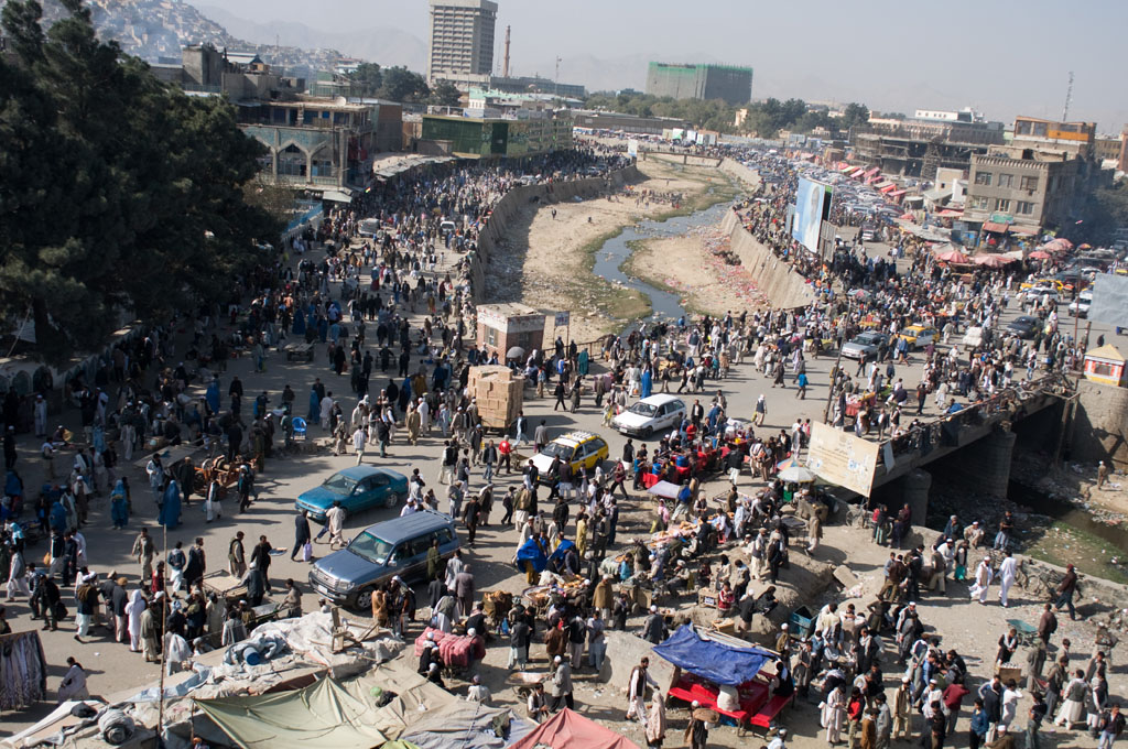 Kabul: market & content kiosks