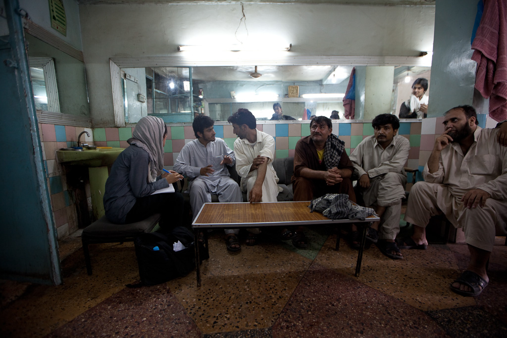 Jalalabad: barber shop interviews